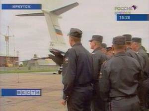 Отряд милиции отправляется в Чечню