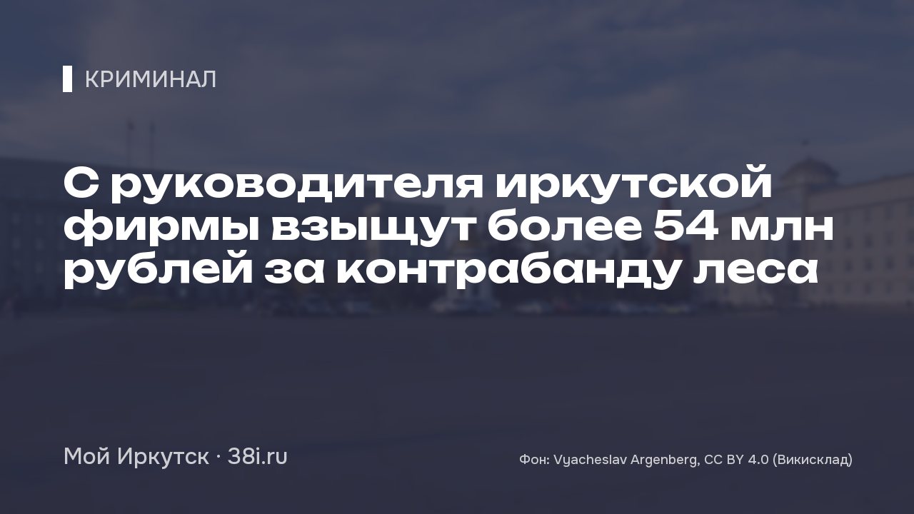 С руководителя иркутской фирмы взыщут более 54 млн рублей за контрабанду леса