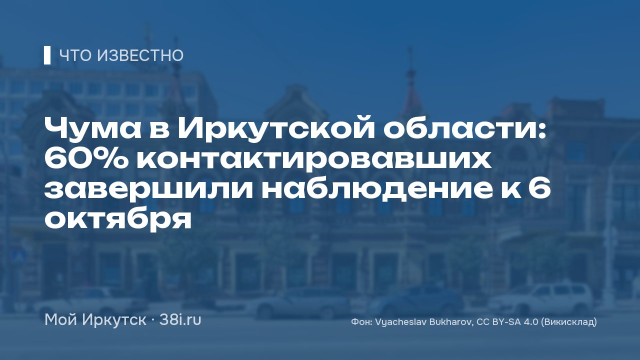 Чума в Иркутской области: 60% контактировавших завершили наблюдение к 6 октября