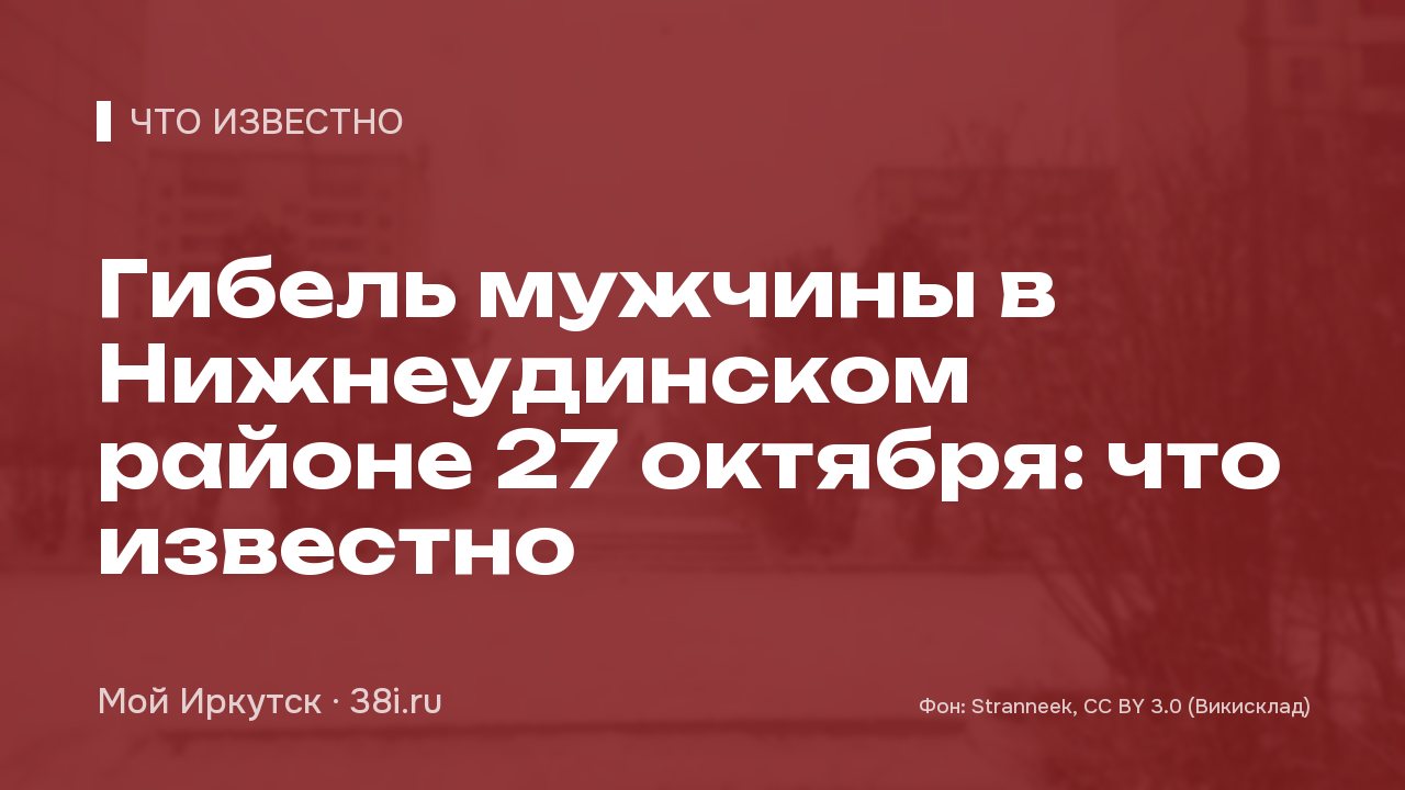 Гибель мужчины в Нижнеудинском районе: что известно на 27 октября