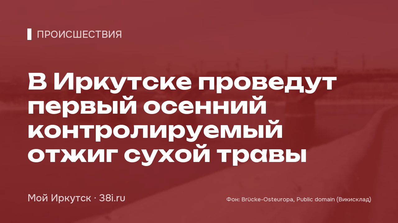 В Иркутске проведут первый осенний контролируемый отжиг сухой травы