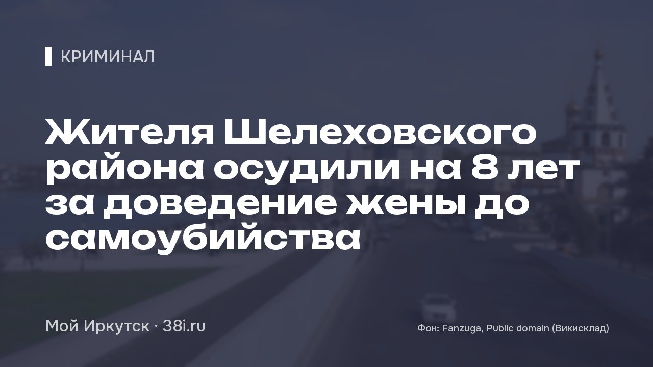 Жителя Шелеховского района осудили на 8 лет за доведение жены до самоубийства