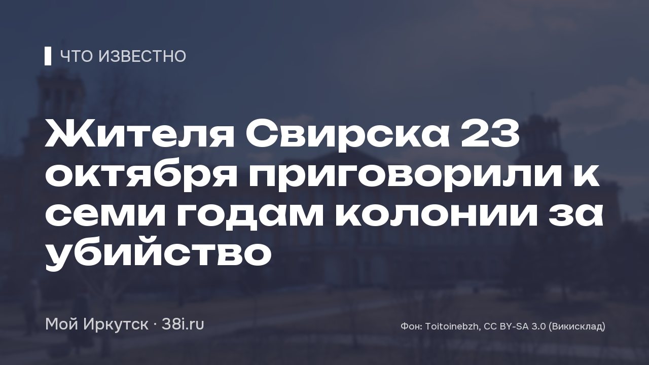 Жителя Свирска приговорили к семи годам колонии за убийство