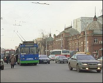 троллейбус на улицах иркутска