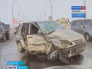 Крупная автоавария в Иркутске