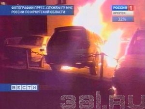 Три автомобиля сгорили в Братске